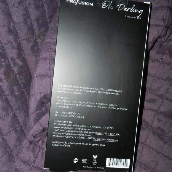 Profusion Oh, Darling 6 Pc set 5 Eyelash sets & one Adhesive  - Black SEALED NEW - Picture 8 of 11